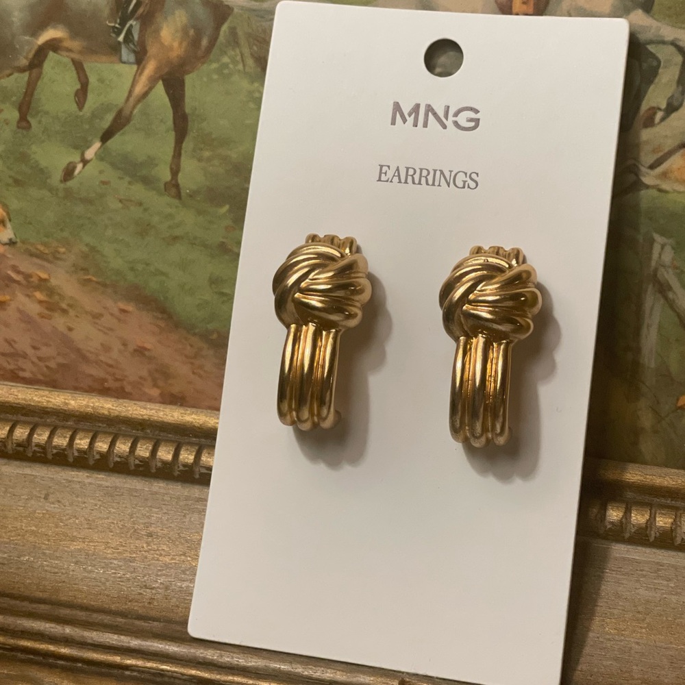 Mango Twisted Gold Earrings